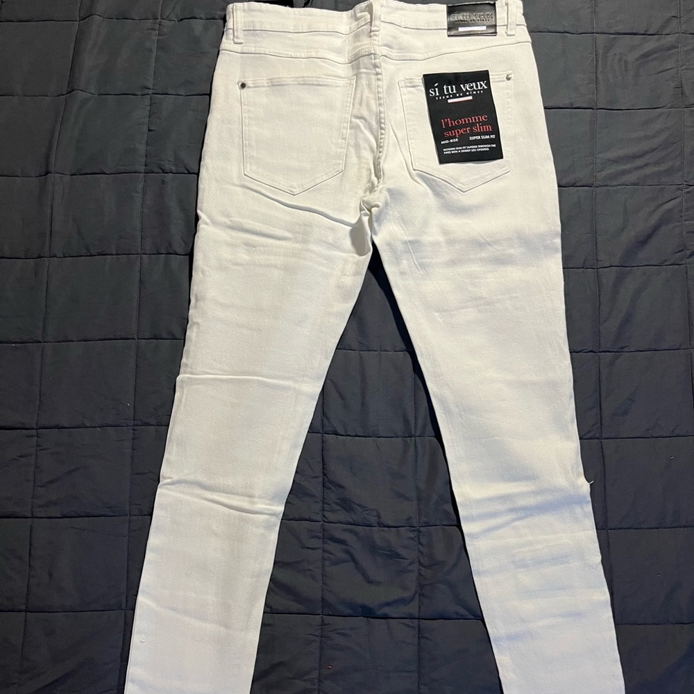Men’s slim fit white jeans